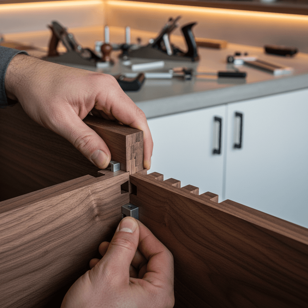 Master key cylinder set on a workbench